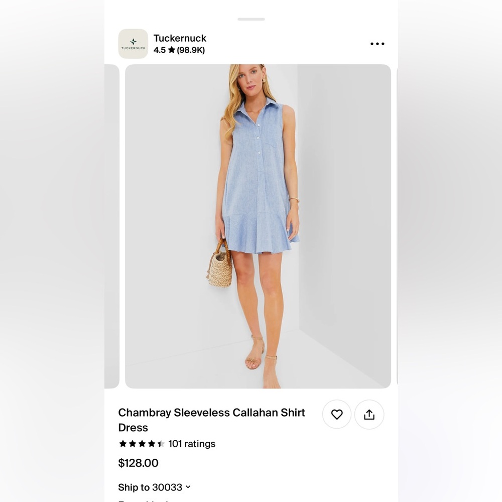 Tuckernuck Chambray Callahan shirt dress
